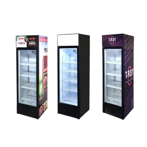 Meisda 235L Supermarket Use Refrigeration Equipment Upright Beverage Display Vertical Fridge With Glass Door