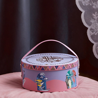 Rond personnalisé de noël mariage vide rotation dessert pâtisserie macaron boîtes de rangement papier chocolat boîte de bonbons emballage avec poignée
