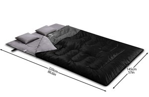 Toutes les saisons 2-Person XL <span class=keywords><strong>Queen</strong></span> Size Double <span class=keywords><strong>Sac</strong></span> <span class=keywords><strong>de</strong></span> <span class=keywords><strong>couchage</strong></span> pour adultes Temps froid Chaud 2 oreillers imperméables pour le camping Randonnée - Product Image 2