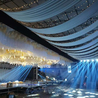 Tissu élastique pour plafond, idéal pour la décoration de mariages, plafonds ondulés, tentes de camping et la décoration de bars