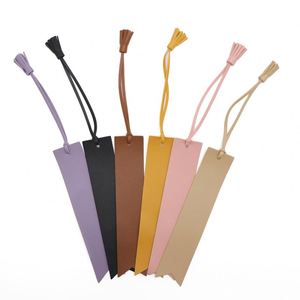 YY Wholesales Cheap Faux Leather Handmade <b>Bookmarks</b> for Book Lovers PU Leather <b>Bookmarks</b> with Tassels Reading Accessories Gifts - Product Image 2