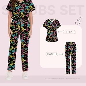 Combinaison de travail en polyester respirant imprimé médical pour <span class=keywords><strong>clinique</strong></span> Salon de beauté médecin infirmière pour animaux de compagnie pour le travail environnement de <span class=keywords><strong>clinique</strong></span> mince - Product Image 4