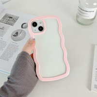 Benzersiz dalgalı tasarım telefon iPhone için kılıf 14 13 12 11 Pro Max artı X XS XR max darbeye sevimli kıvırcık dalga çerçeve telefon kapak