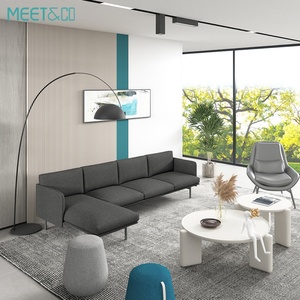 Commercial Modern L-Shape Fabric Reception <b>Sofa</b> Couch Set Metal Base for Home <b>Office</b> Apartment Living Room Featuring <b>Sofa</b> Bed - Product Image 1