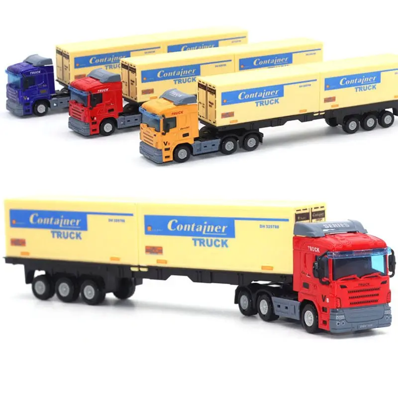 Wholesale custom die cast truck toys Sliding metal container toy for kids HN166358