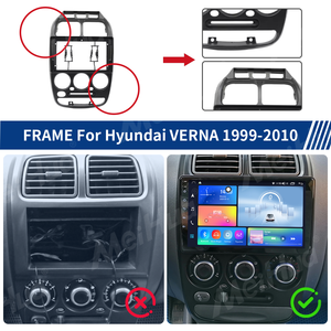 Meihua 2 DIN 9 pouces, <span class=keywords><strong>adaptateur</strong></span> de cadre de tableau de bord pour <span class=keywords><strong>Hyundai</strong></span> Accent Verna 1999-2005, kit de montage de radio Android - Product Image 2