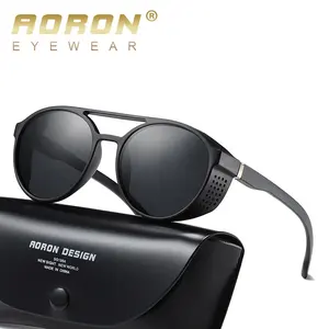 Aoron Small Retro Round PC Polarized Sunglasses Fashionable Classic Circle Frame Sun Glasses Driving Night Vision UV400 A652