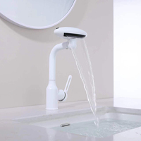 Robinet de lavabo de salle de bain dernière génération, à poser sur le comptoir, mitigeur chaud et froid, robinet cascade universel