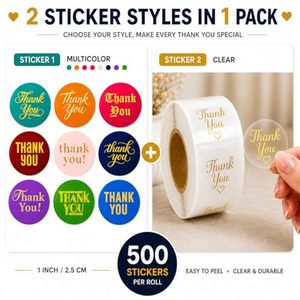 Multicolor 1in Round <b>Waterproof</b> Stickers Self Adhesive Circle <b>Labels</b> For Small Business Parcel Envelope Gift Box Packaging Decor - Product Image 6