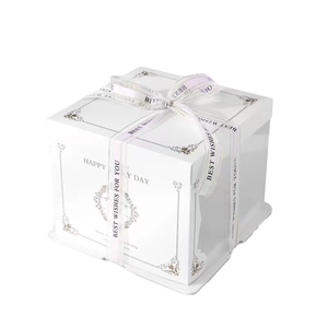 Hot Bán Ủng Hộ Đám Cưới Rõ Ràng Bánh Hộp Tùy Chỉnh Hộp Nhựa Trong Suốt Cao Bao Bì Món Quà Cưới Trong Suốt Bánh Hộp - Product Image 1