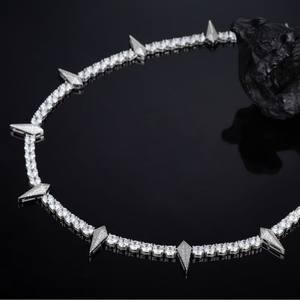 Pass Diamond Tester ghiacciato 925 in argento Sterling Hip Hop Vvs Moissanite Hip Hop con denti di lupo a spillo collana a catena bracciale Tennis - Product Image 5