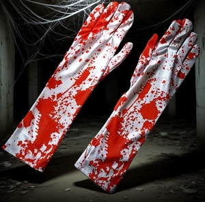 Nuovo arrivo pauroso sangue macchiato di Halloween in poliestere Spandex <span class=keywords><strong>Horror</strong></span> 1set di oggetti di scena in Costume per il servizio fotografico di festa guanti - Product Image 6