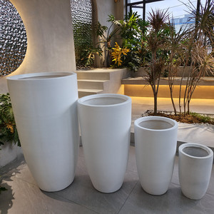 Juego de Macetas de <span class=keywords><strong>Exterior</strong></span> de Estilo Europeo, Resistentes, con Orificios de Drenaje, Macetas Grandes Blancas para Flores, para Hogar, Hotel, Vivero - Product Image 2