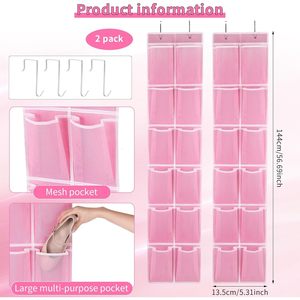 Over The Door <b>Shoe</b> Organizer 12 Pockets 2 Pack Foldable <b>Storage</b> For <b>Shoes</b> And Toys - Product Image 2