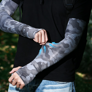 Manchons de cyclisme camouflage pour hommes, anti-UV, respirants, en Spandex et Polyester, équipement de protection solaire pour sports de plein air - Product Image 2