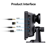 Maustor Portable 10.26 pouces Carplay avec Dash Cam Écran de voiture sans fil Carplay Android Auto FM Fonction lecteur DVD de voiture