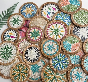 Sous-verres en bois peints de style chinois, écologiques, durables, résistants à la chaleur, faits à la main, pour table à collation, sous-verres pour tasses, vente en gros - Product Image 3