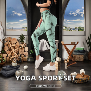Ensemble de sport actif de haute qualité, combinaison de yoga ajustée, pantalon, leggings, vêtements à taille élastique, livraison directe USA - Product Image 2