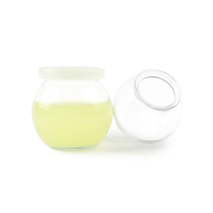 120ml 200ml 圆形扁形星球杯玻璃杯冷冻酸奶蛋糕糖霜罐甜点瓶带塑料密封盖 - Product Image 5
