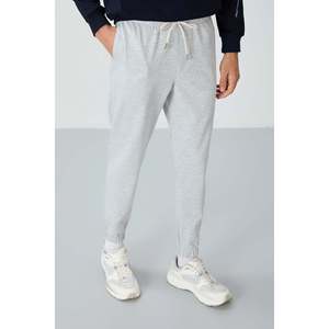 Pantalon de survêtement gris texturé pour homme, coupe standard, taille élastique, respirant, décontracté - Product Image 2