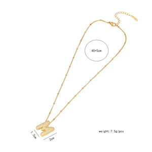 Collier ajustable avec pendentif lettre anglaise (26 lettres) tendance et très vendu pour hommes et femmes, bijou de luxe exquis - Product Image 6