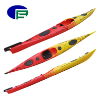 Kayak monoplace Hot Surfski 5m, bateau canoë, kayak de voyage individuel, kayak en plastique pour une personne, kayak océanique à assise intérieure