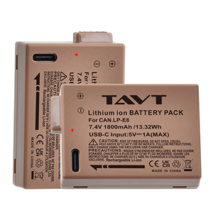 แบตเตอรี่ LP-E8 E8 1800มิลลิแอมป์ต่อชั่วโมงพร้อม Type-C สำหรับ <span class=keywords><strong>Canon</strong></span> <span class=keywords><strong>EOS</strong></span> 550D 600D 650D 700D <span class=keywords><strong>X4</strong></span>จูบ X5 X6i X7i กบฏ T2i T3i T4i กล้อง T5i - Product Image 5