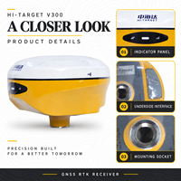 Receiver GNSS Target V300, Base Rover Handheld GPS RTK, Instrumen Survei GNSS, Kode Permanen Tanpa Gagal RTK