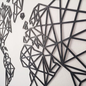 Nhà Máy Tùy Chỉnh Tường Nghệ Thuật Bằng Gỗ Laser Cắt Thủ Công Mỹ Nghệ Trừu Tượng Bản Đồ Thế Giới Cho Tường Trang Trí - Product Image 6