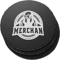 Vente en gros de napperons en ardoise naturelle de style classique, planche à fromage européenne à graver personnalisée, assiette de service en pierre noire de 5mm