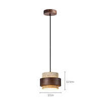 Lampe suspendue en pierre naturelle, travertin et bois, style Wabi Sabi, pour salle à manger, hôtel