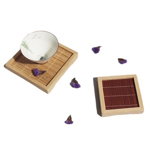 Bamboo Tea Cup <b>Mat</b> Square Grid Pattern For Tea Ceremony Set Accessory Zhejiang Made - Product Image 5