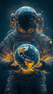 Hiện đại trang trí nội thất tường nghệ thuật Deco Phi Hành Gia in sơn trên dễ dàng treo vải Trái Đất và công nghệ Chủ Đề - Product Image 5