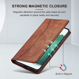 Magnetic Men Women Leather <strong>Flip</strong> Wallets Mobile Phone <strong>Cases</strong> for Samsung Galaxy S26 S25 S24 Plus Ultra FE Kickstand Back Cover - Product Image 3