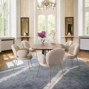 Precio bajo diseño de moda blanco nórdico suave cojín terciopelo restaurante silla <span class=keywords><strong>cocina</strong></span> silla terciopelo tela de peluche Silla de comedor - Product Image 6