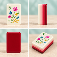Mahjong américain standard, 160 tuiles en acrylique, règles NMJL, kit de jeu portable pour divertissement familial, personnalisable