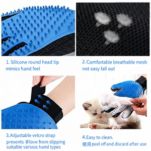 Gant de toilettage pour animaux de compagnie Petop pour chiens et chats, design bionique, texture langue de chat, éliminateur de poils pour la mue et le bain, bleu, OEM ODM - Product Image 4