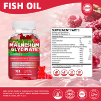 OEM Private Label Magnesium Glycinaat Gummies 1000mg voor Volwassenen Verbeterd Geheugen Slaap Ontspanning Suiker Vrij Vegan 60 Stuks