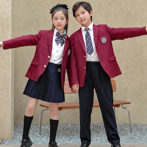 制服マルーンカラーセレモニアル西洋スタイル韓国の制服セット子供のための服 - Product Image 3
