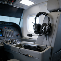 Headset On-Ear Berkabel Ringan dengan Peredam Kebisingan, Layar Digital Tahan Air, Driver Dinamis, untuk Penerbangan, Penggunaan Ponsel, Kualitas Tinggi