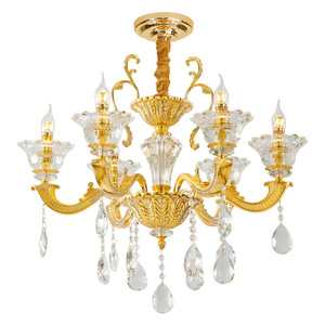 Lámpara de techo redonda de cristal de estilo europeo moderno, E27 LED, con múltiples cabezales, para sala de estar, pasillo, decoración del hogar - Product Image 4