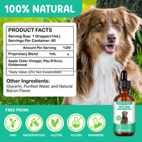 Antibiótico Natural para Perros en Gotas Líquidas, Antiinflamatorio, Antibacteriano, Antiviral, Antifúngico, Suplemento Dietético para Mascotas, 60 ml