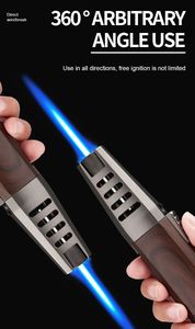 Logotipo personalizado de lujo a prueba de viento recargable Gas antorcha encendedor <span class=keywords><strong>Cocina</strong></span> Barbacoa vela Camping Jet llama recta encendedor de <span class=keywords><strong>butano</strong></span> - Product Image 5