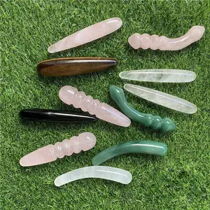 Natural Crystal Quartz Massage Wand Penis Crystal Wand Sex Toy Yoni Dildo For Woman Gift Gemstone Crafts Healing Stick