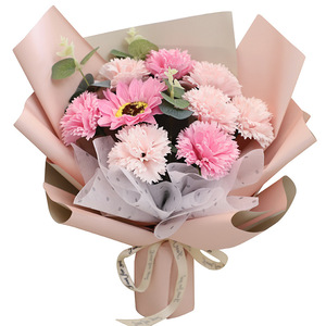 Fleurs décoratives en gros à prix d'usine, bouquet artificiel de roses et œillets en savon, fleurs préservées pour bouquet de mariage - Product Image 5