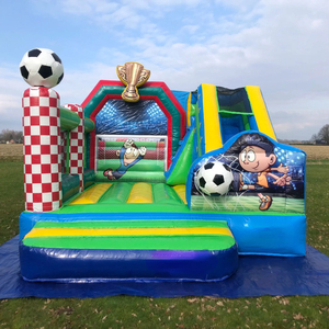Château gonflable extérieur sur le thème <span class=keywords><strong>du</strong></span> football, avec toboggan, pour fête sur le thème <span class=keywords><strong>du</strong></span> <span class=keywords><strong>monde</strong></span> <span class=keywords><strong>du</strong></span> football, pour enfants - Product Image 1