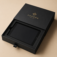 Boîte d'emballage pour bijoux et montres en carton gris avec logo personnalisé, feuille d'or, boîtes rigides écologiques, gaufrage, recyclé