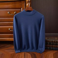 Pull-over décontracté en maille à col semi-montant pour homme, nouvelle collection automne/hiver 2025, couleur unie, manches longues, coupe ample, pour le commerce transfrontalier