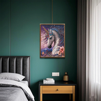 Peinture au diamant 5D DIY licorne de haute qualité, écologique, style moderne, imprimée et personnalisable pour la décoration de la maison, du salon et comme cadeaux