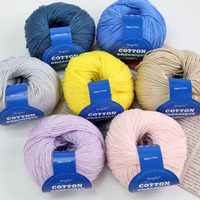 Fil de coton Mengchu 50g 100% coton super doux pour crochet et tricot à la main, idéal pour pulls et autres créations.